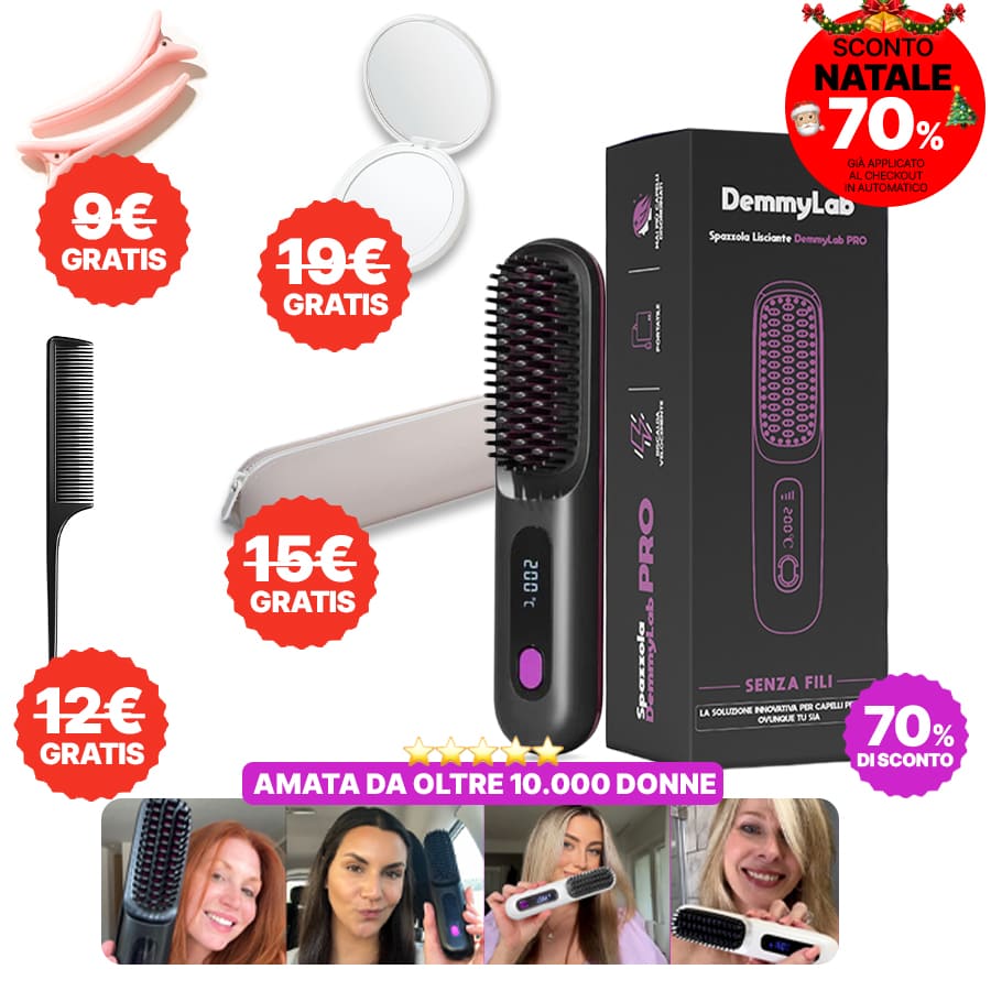 DemmyLab Spazzola Lisciante - 70% di Sconto Black Friday + 4 PRODOTTI IN REGALO